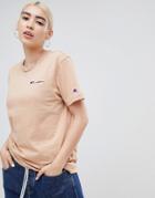 Champion Relaxed T-shirt With Small Script Logo - Brown