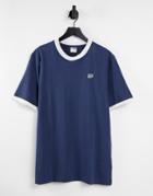 Puma Downtown Small Logo Ringer T-shirt In Navy