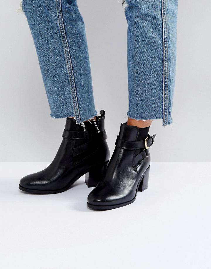 Carvela Heeled Buckle Strap Boot - Black