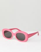 Asos Square 90s Sunglasses - Pink