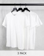 Topman 3 Pack Organic Cotton Classic T-shirt In White