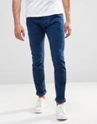 Diesel Jeans Tepphar 850y Skinny Fit Stretch Blue Overdye Washed Denim - Blue