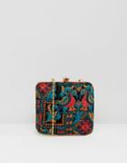 Park Lane Folk Embroidery Box Clutch Bag - Black
