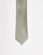 Gianni Feraud Satin Tie In Sage-green