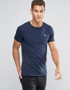 Asos Muscle T-shirt With Embroidery In Navy - Navy