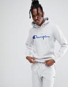 Champion Hoodie With Large Logo In Gray - Gray