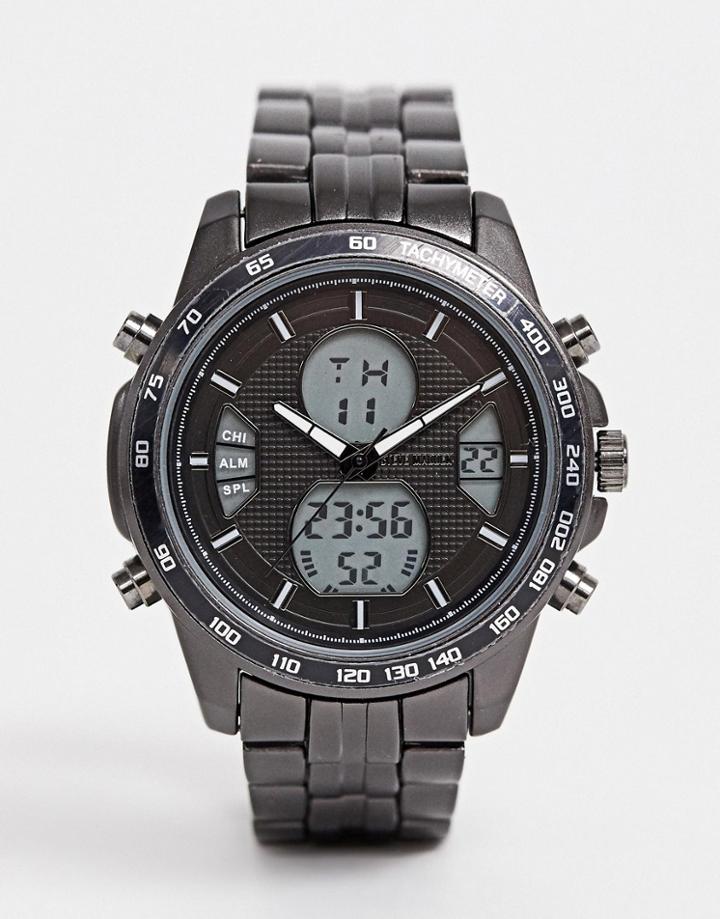Steve Madden Mens Digital Watch With Black Dial - Black