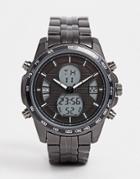 Steve Madden Mens Digital Watch With Black Dial - Black