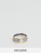 Reclaimed Vintage Brushed Band Ring - Silver