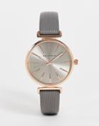 Bellfield Minimal Watch In Gray And Rose Gold