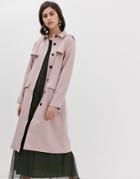 Y.a.s Premium Belted Trench Coat In Blush-pink