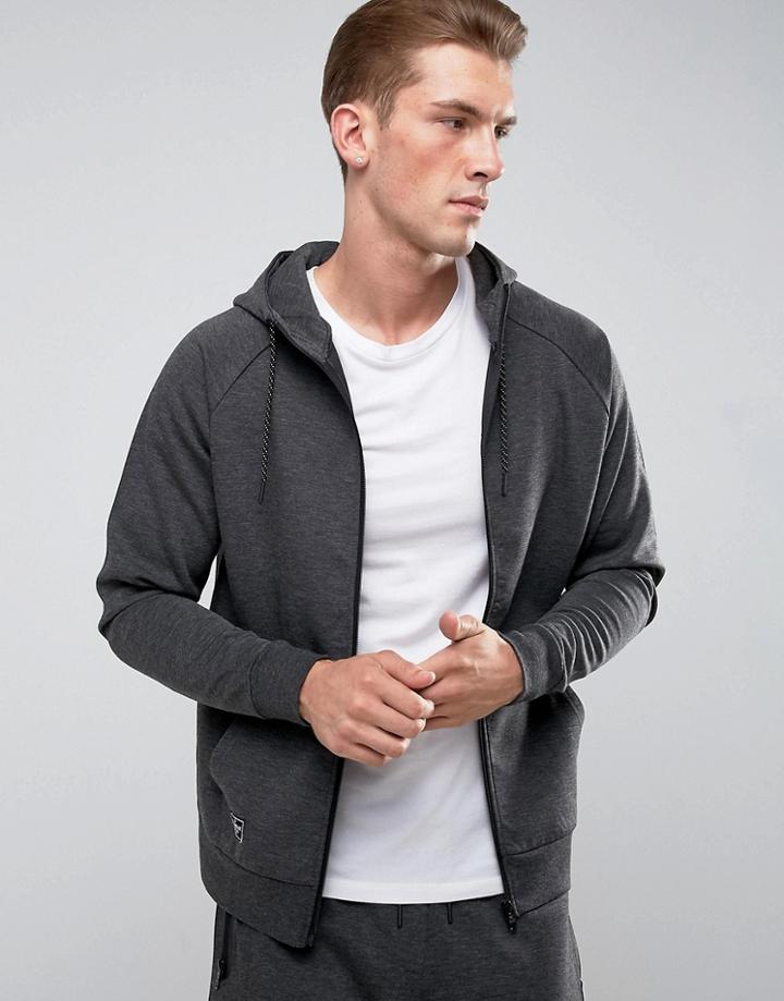 Threadbare Funnel Neck Hoodie - Gray