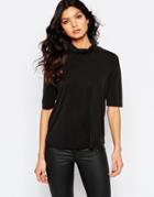 Y.a.s Pesmo High Neck Top In Cupro - Black