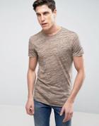 Jack & Jones Curved Hem Longline T-shirt - Tan