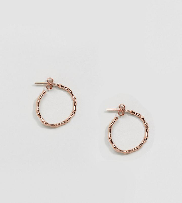 Kingsley Ryan Rose Gold Plated Bamboo Hoop Earrings - Gold