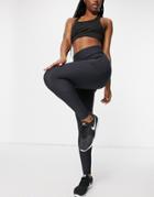 Only Play Workout Leggings With High Waist In Charcoal-grey