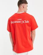 The Couture Club Relaxed Fit T-shirt In Red With Chest And Back Print