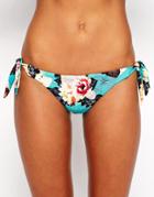 Seafolly Kabuki Bloom Sweetheart Tie Side Bikini Bottom - Blue