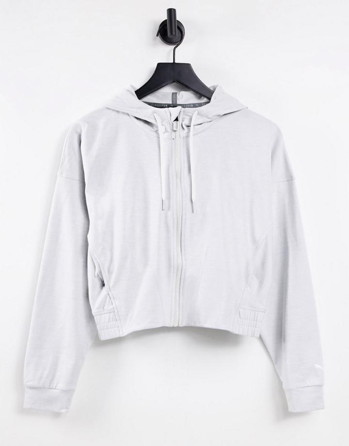 Puma Training Cloudspun Full Zip Hoodie In Gray