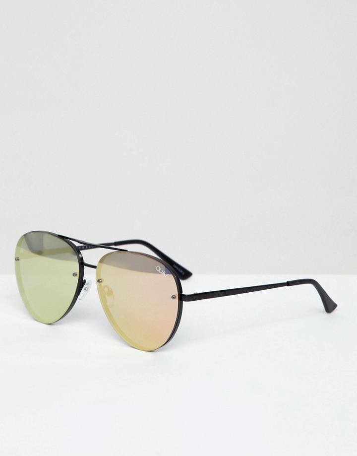 Quay Australia X Missguided Cool Innit Aviator Sunglasses In Black - Black