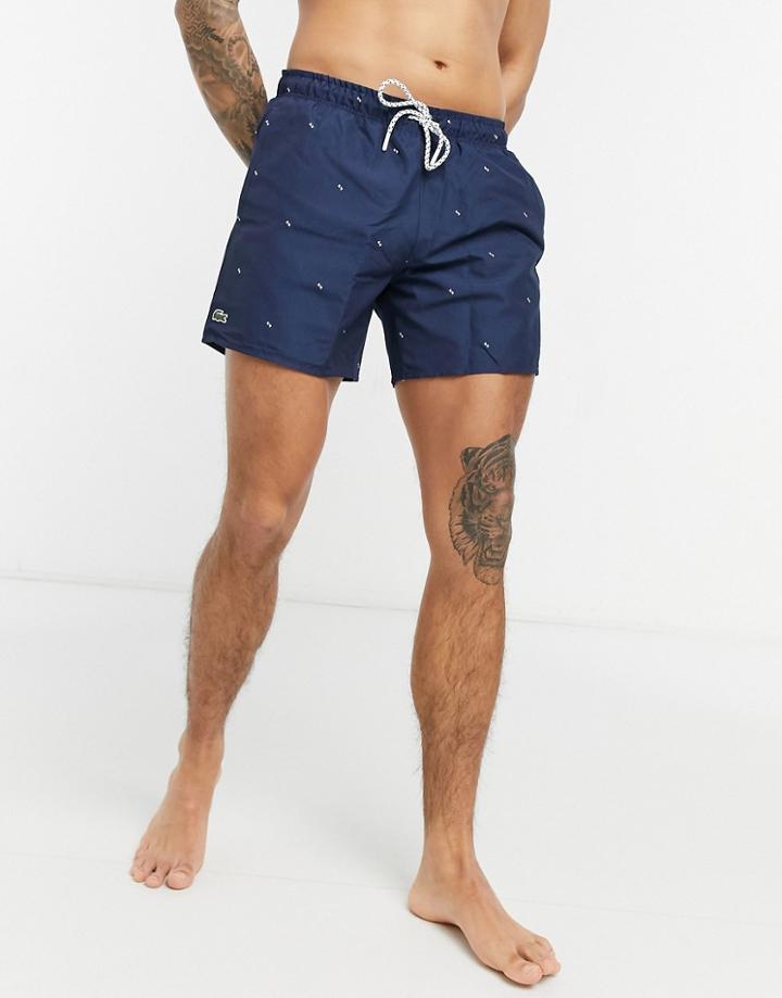 Lacoste Geo Printed Swim Short-navy
