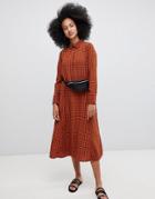 Monki Check Midi Smock Dress - Multi