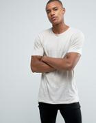 Jack & Jones Premium Longline Linen T-shirt - Stone