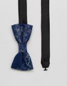 Noose & Monkey Bow Tie In Oriental Print - Blue