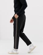 New Look Chinos With Side Stripe In Black - Black