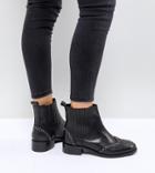 Asos Alma Wide Fit Leather Studded Chelsea Boots - Black