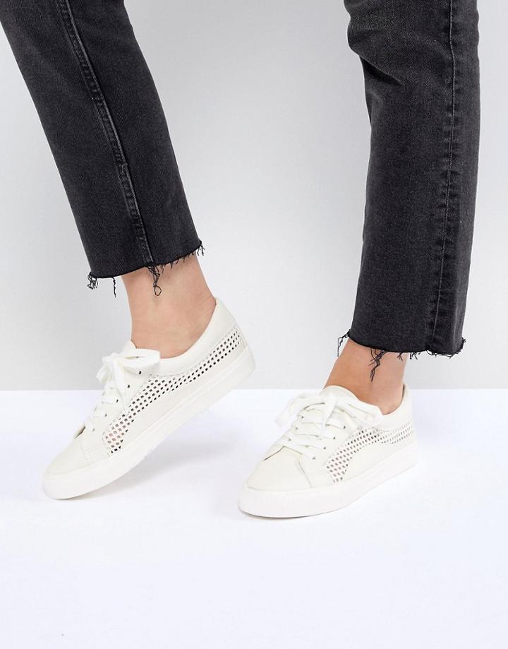 Asos Design Detox Lace Up Sneakers - Cream