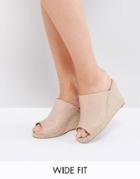 London Rebel Wide Fit Espadrille Mule Sandal - Beige