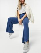 Steele Wide Ribbed Sweatpants In Teal - Part Of A Set-blues