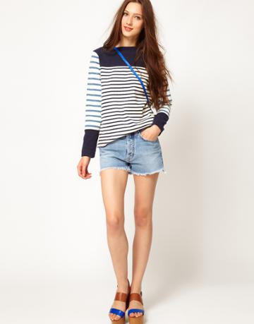 Mih Jeans Halsy 90s Cut Off Denim Shorts