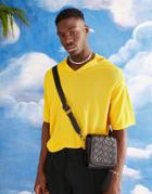 Asos Design Textured Lightweight Polo In Mustard-yellow