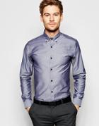 Selected Homme Long Sleeve Smart Shirt In 100% Cotton In Regular Fit - Pirate Black