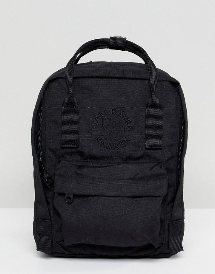 Fjallraven Mini Re-kanken Backpack In Black - Black