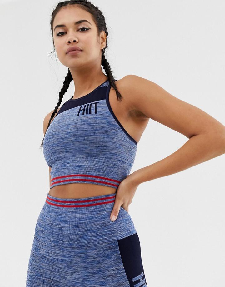 Hiit Seamless Longline Crop Top-navy