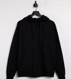 Asyou Branded Embroidery Hoodie In Black