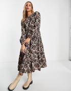 People Tree X V & A Maxi Smock Dress In Tapestry Print - Multi