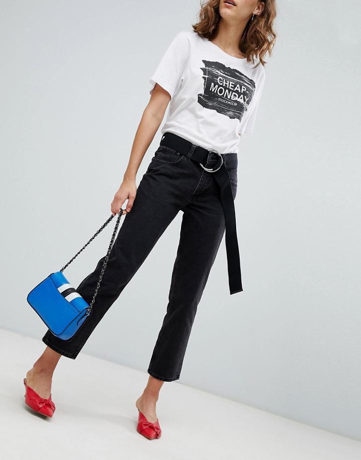 Cheap Monday Revive Cropped Straight Leg Jean - Black