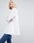 Asos White Oversize Shirt With Pleat Detail - White