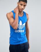 Adidas Originals Trefoil Tank In Blue Br4849 - Blue