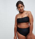 Wolf & Whistle Curve Exclusive Eco Mix & Match Exclusive Bandeau Bikini Top In Black