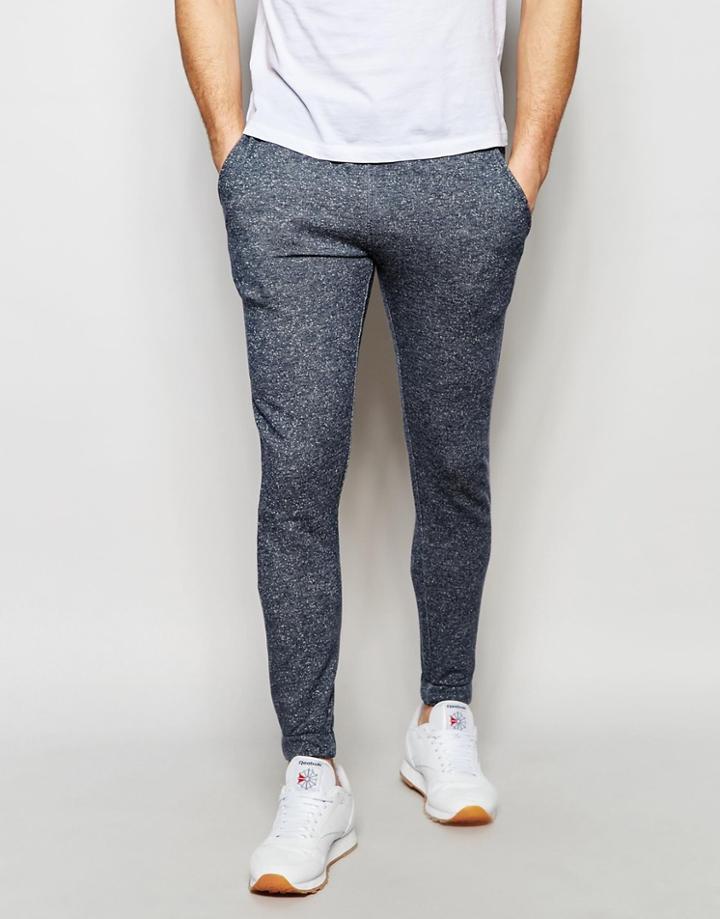 Jack & Jones Skinny Fit Joggers In Salt & Pepper - Navy
