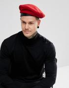 Asos Beret In Red - Red
