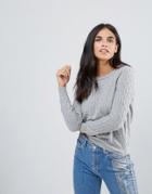 Jdy Popana Cable Knit Sweater - Gray