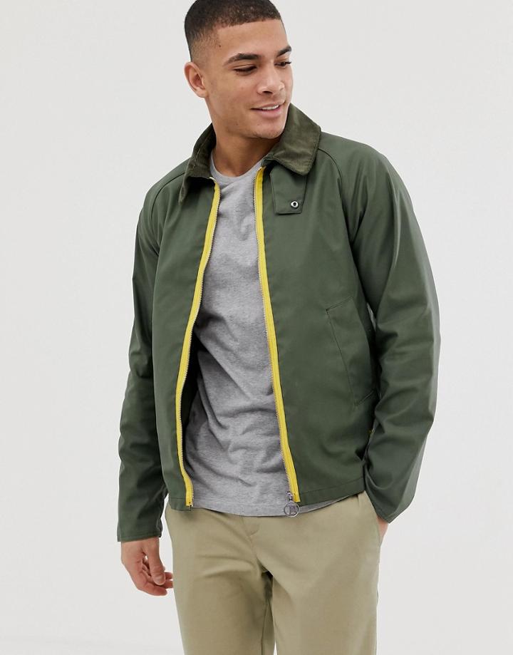 Barbour Beacon Munro Wax Jacket With Contrast Zip In Green