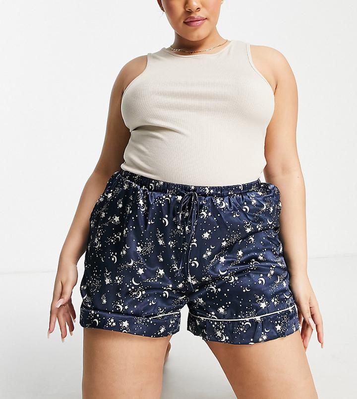 Vero Moda Curve 'mix & Match' Short In Black Cosmic Print-multi
