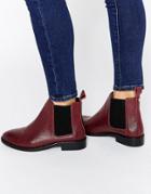 Faith Binky Leather Chelsea Boots - Red